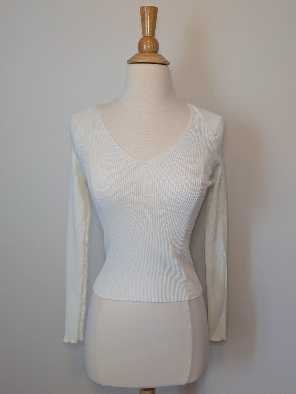 Mango V Neck Knit Long Sleeve Top